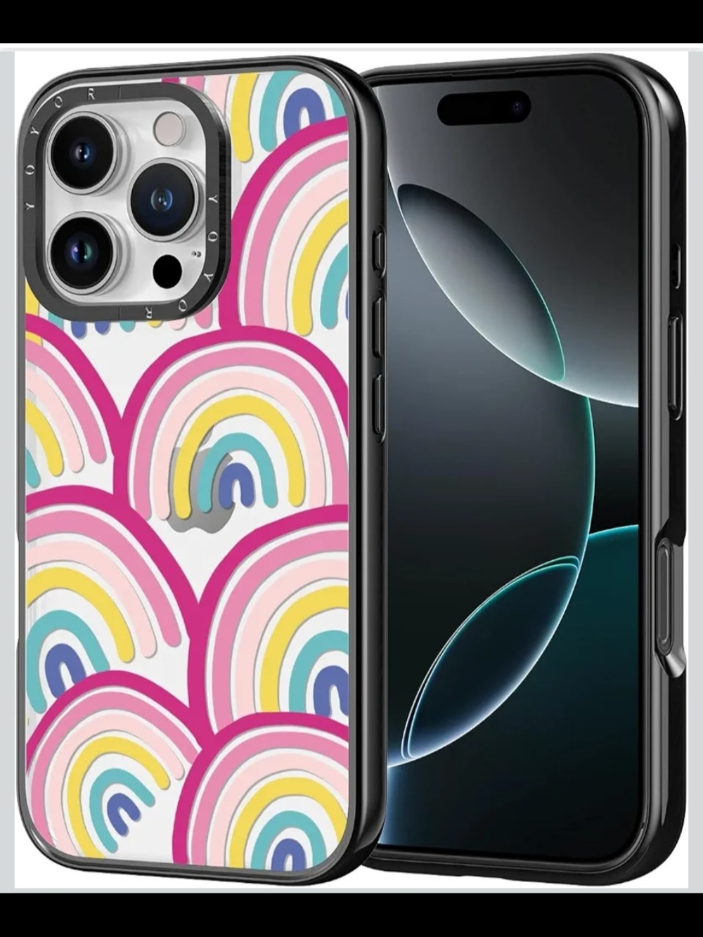 Cute Pink Rainbow Pattern Protective Phone Case for iPhone